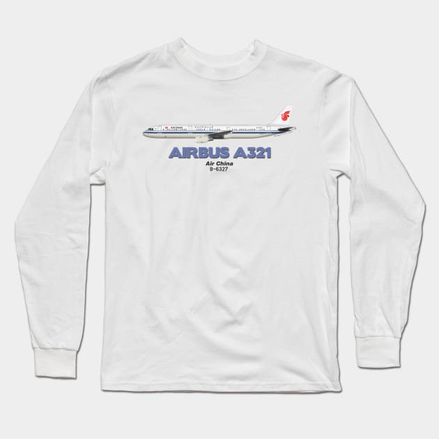 Airbus A321 - Air China Long Sleeve T-Shirt by TheArtofFlying